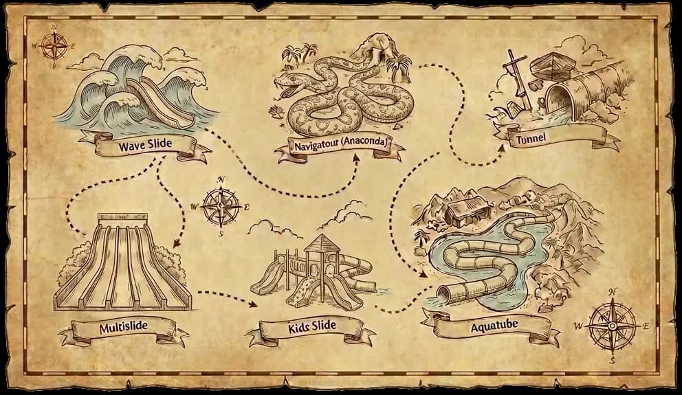 Pirates Inn Aquapark park haritası — masaüstü görünümü